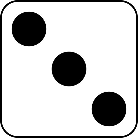 number 3 dice clipart black and white - Clipground