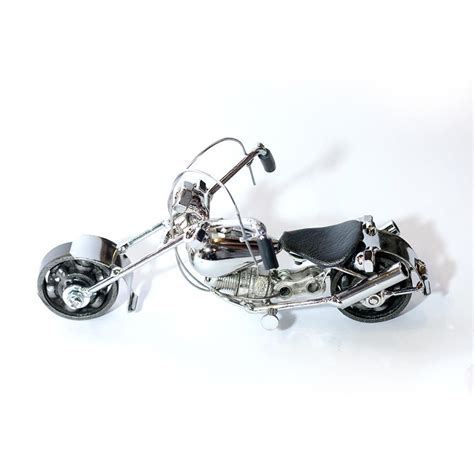 Harley Davidson Metal Motorcycle Sculpture Combo Recycled Metal