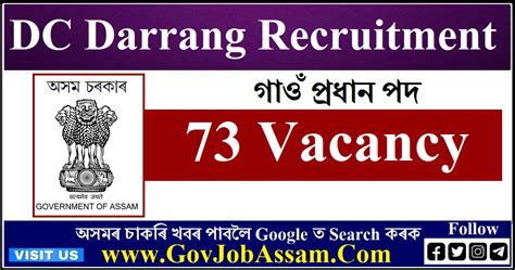 Dc Darrang Recruitment Gaon Pradhan Vacancy Govjobassam