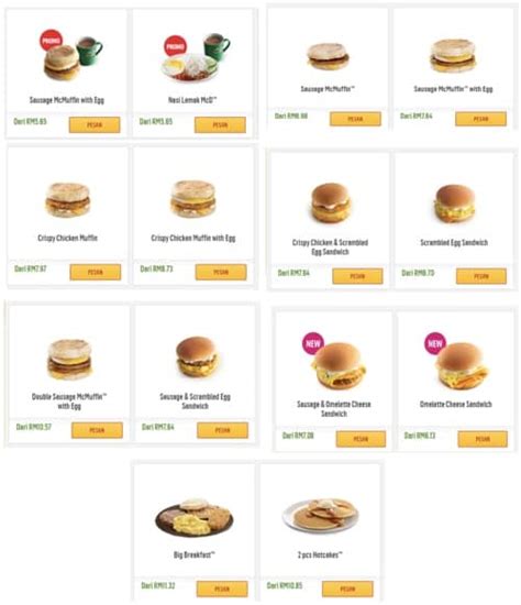 Harga Menu Mcd Malaysia