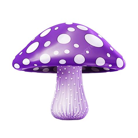 Purple Mushroom With Dots Forest Food Fungus Png Transparent Image