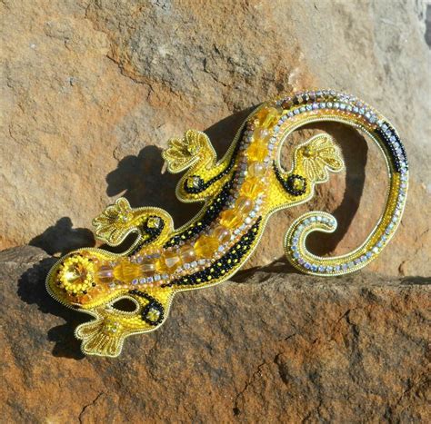 Брошка ящірка Брошь ящерица
