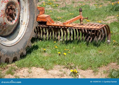 Old farm tractor plow stock image. Image of weathered - 19399741