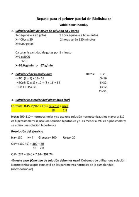 Repaso Para El Primer Parcial De Biof Sica Repaso Para El Primer