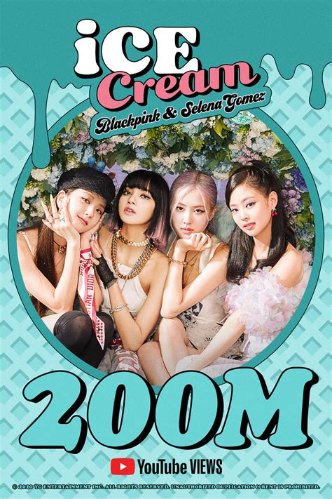 200908 BLACKPINK - 'Ice Cream' M/V HITS 200 MILLION VIEWS on YouTube ...