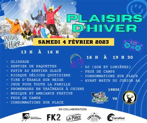 Plaisirs dhiver de Saint Anselme dévoile sa programmation Passion FM