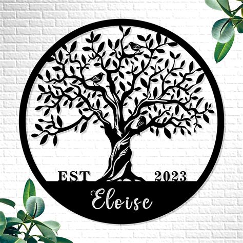 Amazon Personalized Tree Of Life Metal Sign Custom Name Sign