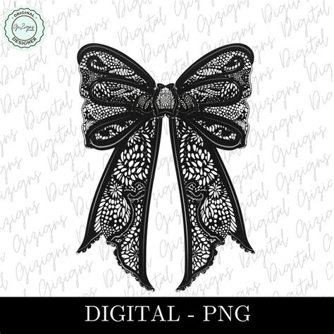 Trendy Lace Black Bow Dark Coquette Png Watercolor Coquette Bow Clipart Crochet Soft Girl