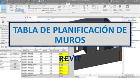 TABLA DE PLANIFICACION MUROS EN REVIT YouTube