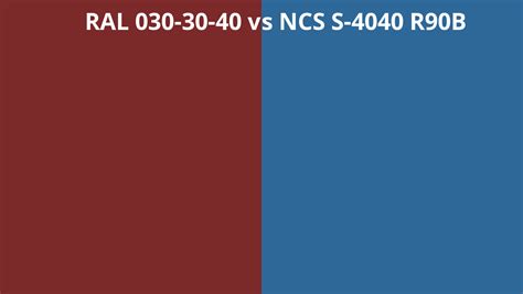 Ral 030 30 40 Vs Ncs S 4040 R90b Ral Colour Chart Uk