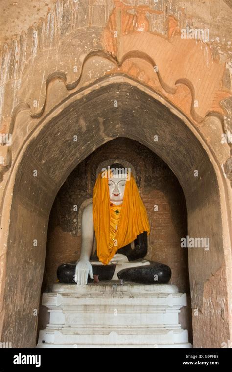 a Buddha figure in a Pagoda in Bagan in Myanmar in Southeastasia Stock ...