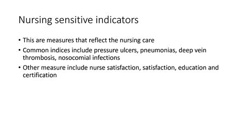 SOLUTION Nursing Sensitive Indicators Studypool