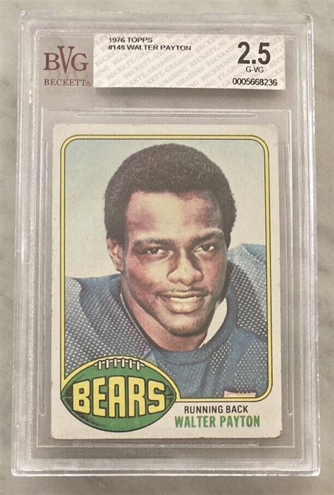 Topps Walter Payton Rookie Rc Bgs G Vg Chicago Bears Hof