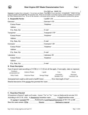 Fillable Online Dep Wv Completed West Virginia Dep Waste