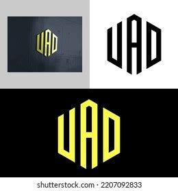 Uad Letter Logo Yellow Black Background Stock Vector (Royalty Free ...