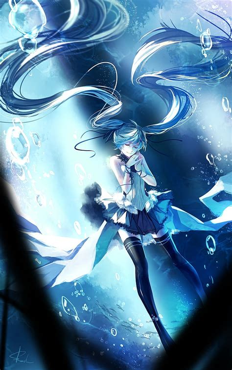 Vocaloid Hatsune Miku Long Hair Twintails Ribbon Dress Zettai