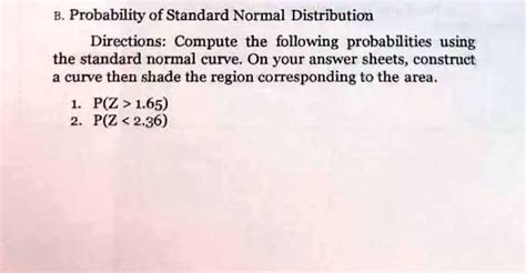 SOLVED Probability Of Standard Normal Distribution Directions Compute