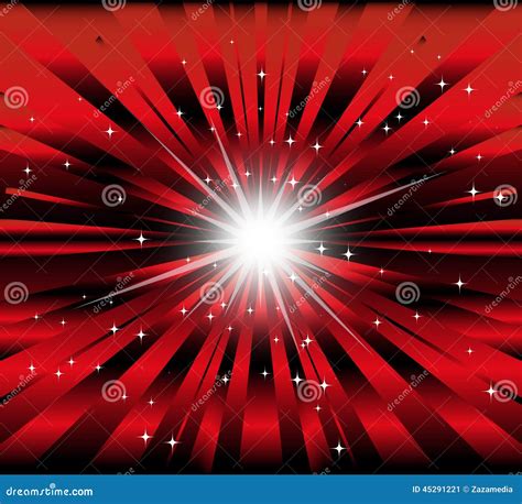 Burst Red and Black Background with Ray and Star Light Stock Vector ...