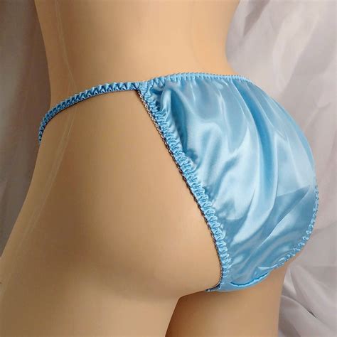 Baby Blue Satin String Bikini Classic Joe Boxer Style Etsy Canada