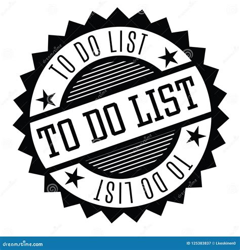 To Do List Rubber Stamp Stock Vector Illustration Of Vector 125383837