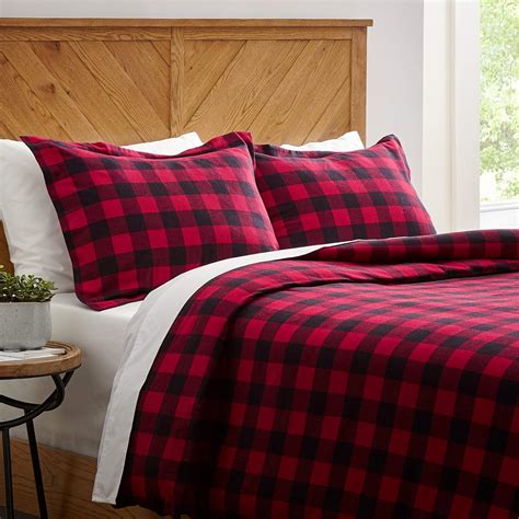 Stone And Beam Rustic Buffalo Check Flannel Duvet Cover Set Full Queen