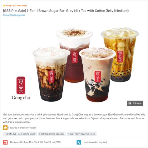 Enjoy 1 For 1 Brown Sugar Milk Tea With Pearls At Gong Cha With This