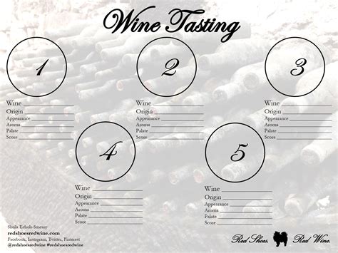 Wine Tasting Sheets For Home Use Red Shoes Red Wine