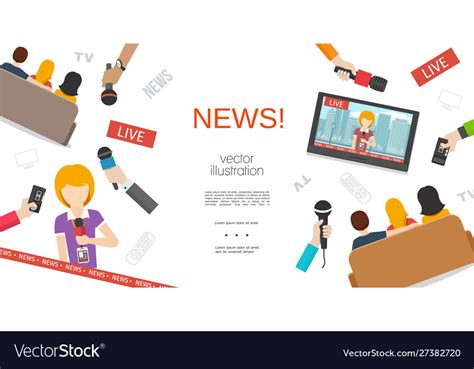 Flat news colorful template Royalty Free Vector Image