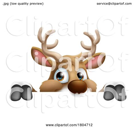 Cartoon Santa Claus Father Christmas Reindeer Sign By Atstockillustration 1804712