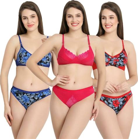 Tace Women Multicolor Printed Cotton Blend Pack Of Lingerie Sets