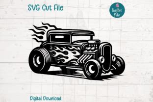 Hot Rod Car Svg Cut File Graphic By Kaybeesvgs Creative Fabrica