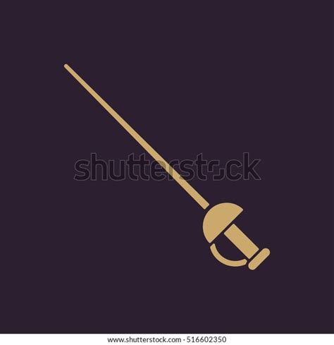 Sword Icon Epee Symbol Flat Illustration Stock Illustration 516602350 ...