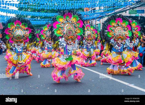 Participants In The Masskara Festival In Bacolod Philippines Stock