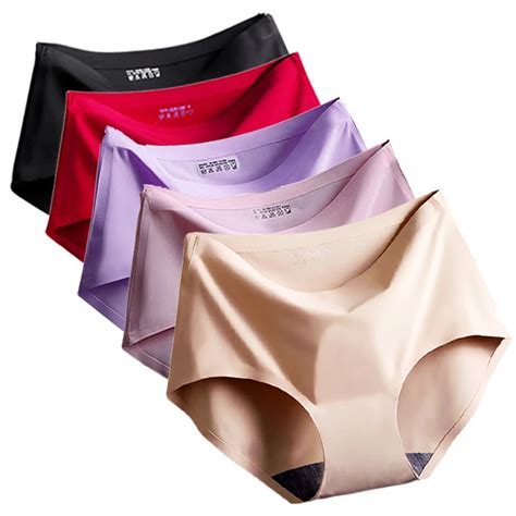 5 Piece Seamless Panties Women Underwear Ice Silk Seamless Panties Female Underwear Fast Drying