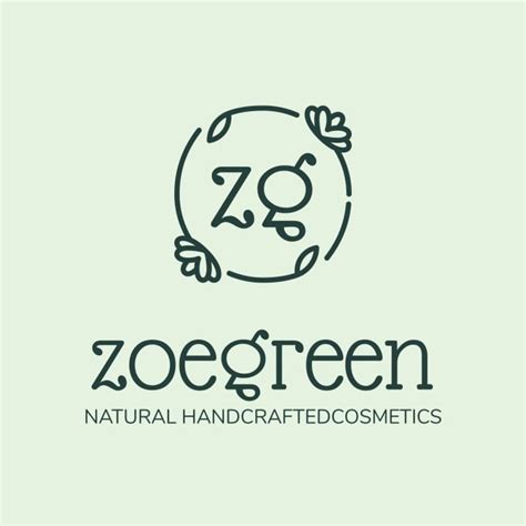 Edit This Linear Zoe Green Natural Handcrafted Cosmetics Logo Template