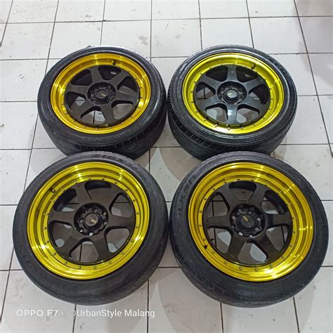 Jual VELG MOBIL BEKAS HSR RUMOI RING 17 PCD 4X100 114 BAN 215 45 R17