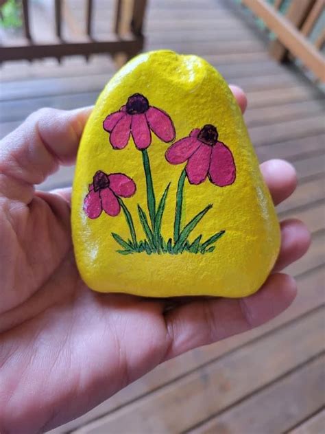 Flowers Painted Rock In Rock Painting Flowers Rock Painting