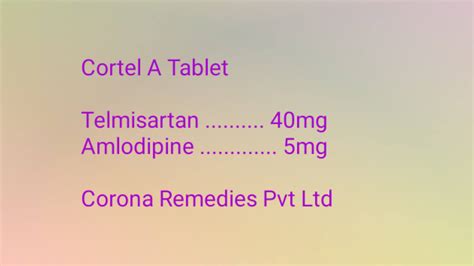 Cortel A Tablet Uses View Dosage Substitutes Price And Sideeffects