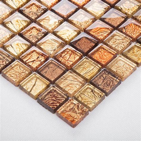 Golden Glass Mosaic Bling Backsplash Tile Etsy