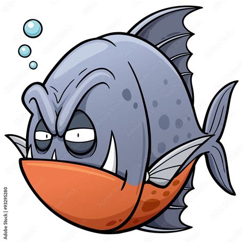 Vector Illustration Of Angry Fish Cartoon Stock Vektorgrafik Adobe Stock