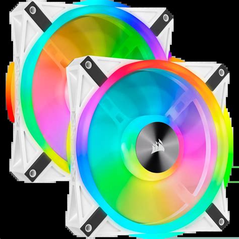 Icue Ql Rgb Mm Pwm White Fan Dual Fan Kit With Lighting Node