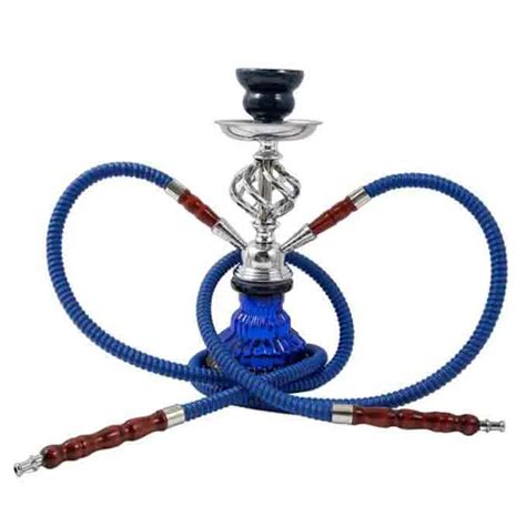 Wholesale Arab Stem Glass Vase Set With Double Hookah Shisha Bong Water Pipe Bowl Hose