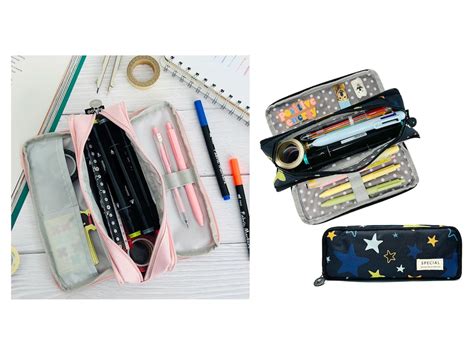 Large Capacity Pencil Case 3 Compartment Pencil Pouch Large Pencil Case ...