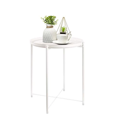 Corrigan Studio Otwell Steel Tray Top Cross Legs End Table Reviews