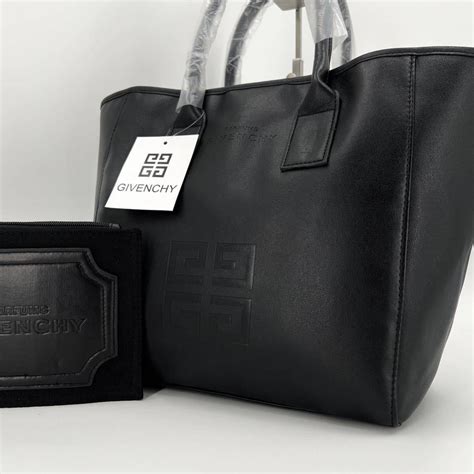 1円 品 Givenchy ジバンシー 4g型押し Pu レザー メンズ レディース トートバッグ ビジネス ブラック 黒 ポーチ付 A4