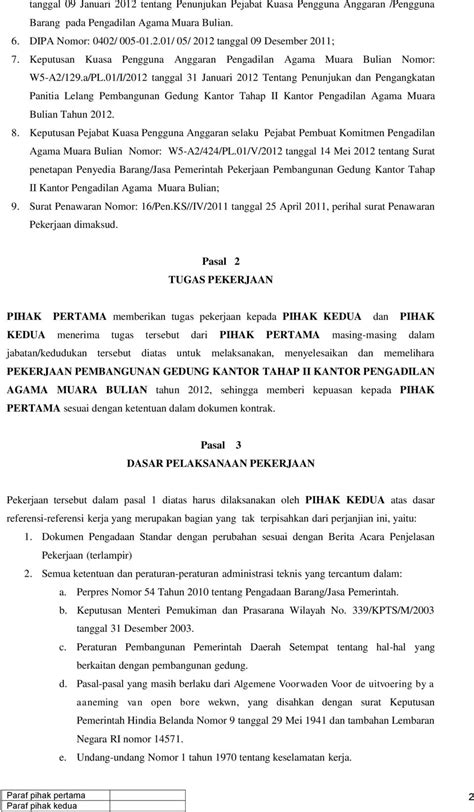 Contoh Surat Perjanjian Kontraktor Bangunan 1 Kayla Asyfa