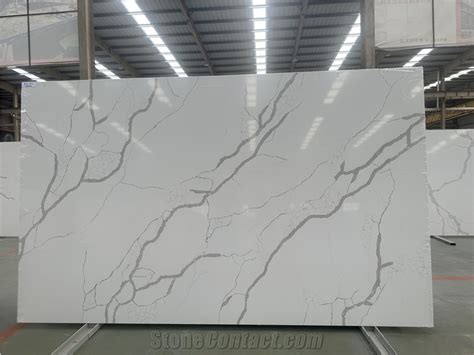 Calacatta Gold Marble Look Quartz Slabs from China - StoneContact.com