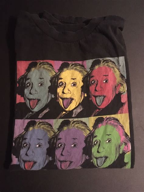 ALBERT EINSTEIN ANDY WARHOL COLORFUL GRAPHIC T SHIRT Gem