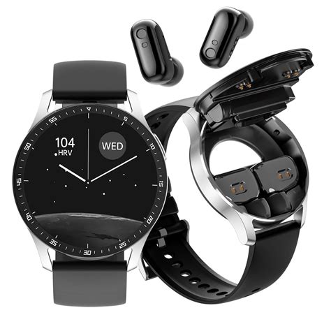 Herrnalise Smart Watch with Earbuds,IP67 Waterproof 1.32 Inch Round Fitness Watch,2 in 1