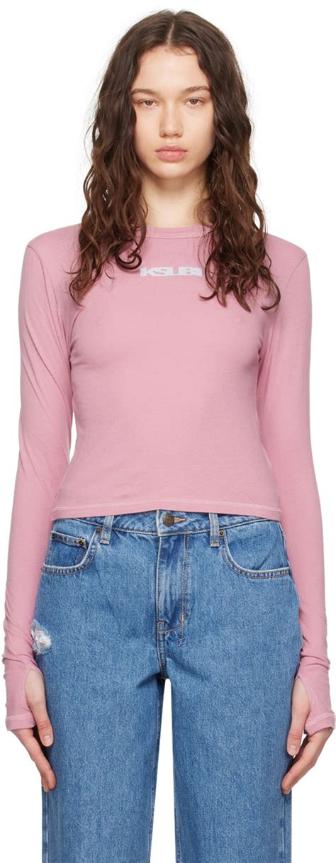 Ksubi Pink Stacked Long Sleeve T Shirt Ssense Canada